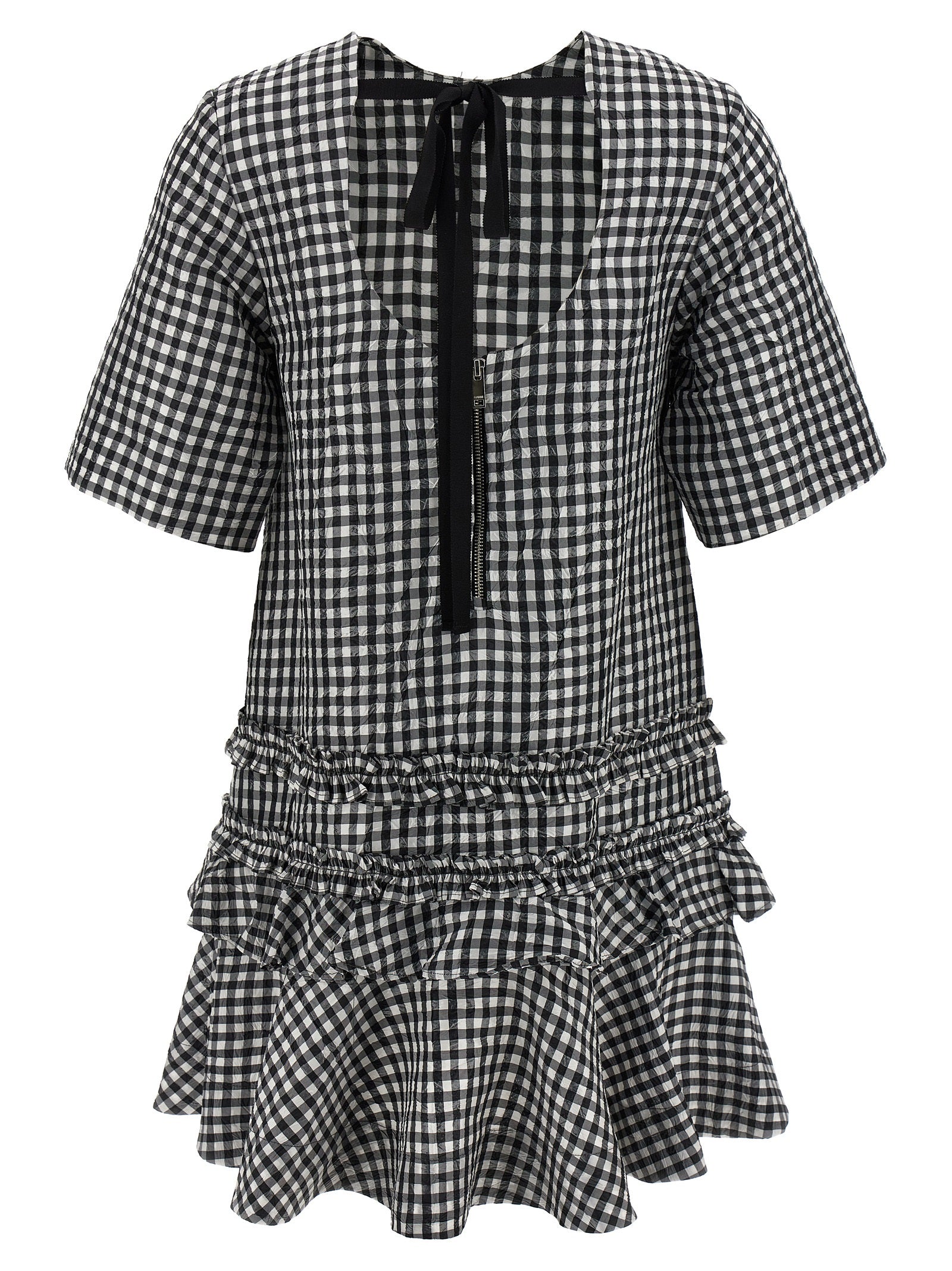 Bicolor Polyester Short Dress