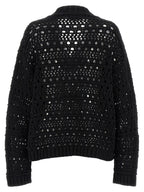 Ganni Black Cotton Cardigan