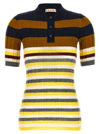 Marni Multicolor Virgin Wool Polo Shirt
