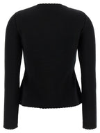 Moschino Black Virgin Wool Cardigan
