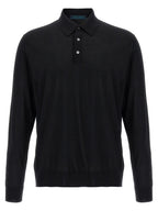 Kiton Black Wool Polo Shirt