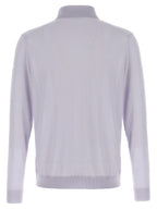 Kiton Blue Wool Polo Shirt