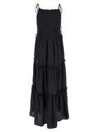 Ganni Gray Viscose Long Dress