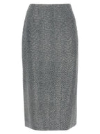 Ermanno Scervino Gray Silk Midi Skirt