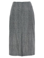Ermanno Scervino Gray Silk Midi Skirt