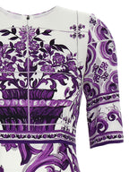 Dolce & Gabbana Purple Silk Midi Dress