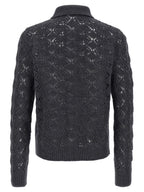 Jil Sander Gray Virgin Wool Cardigan