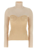 Jean Paul Gaultier Beige Merino Wool Cardigan