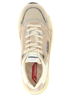 Autry Beige Cowhide Athletic Sneakers