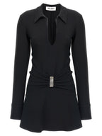 The Attico Black Marabou Short Dress