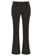 The Attico Brown Virgin Wool Flared Pants
