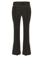 The Attico Brown Virgin Wool Flared Pants
