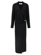 The Attico Black Marabou Midi Dress