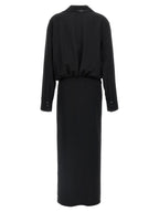 The Attico Black Marabou Midi Dress