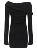 The Attico Black Virgin Wool Short Dress