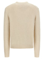 Jil Sander White Alpaca Leather Cardigan