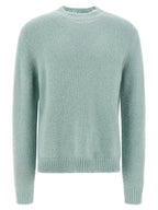 Jil Sander Blue Alpaca Leather Cardigan