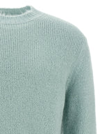 Jil Sander Blue Alpaca Leather Cardigan