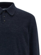 Maison Margiela Blue Wool Polo Shirt