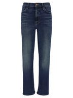 Blue Cotton Flared Jeans