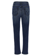 Blue Cotton Flared Jeans