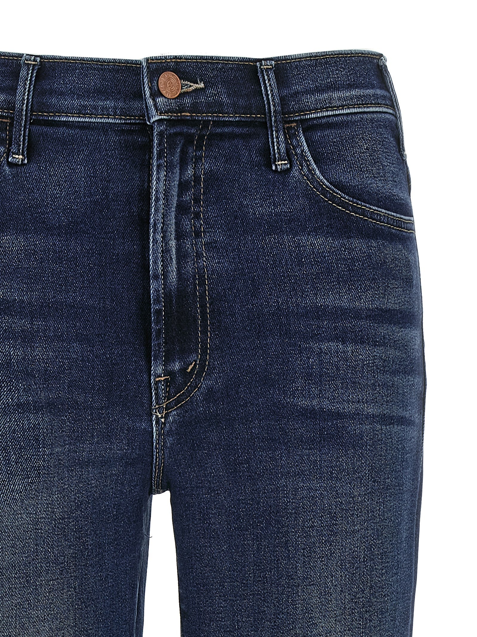 Blue Cotton Flared Jeans
