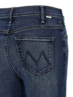 Blue Cotton Flared Jeans