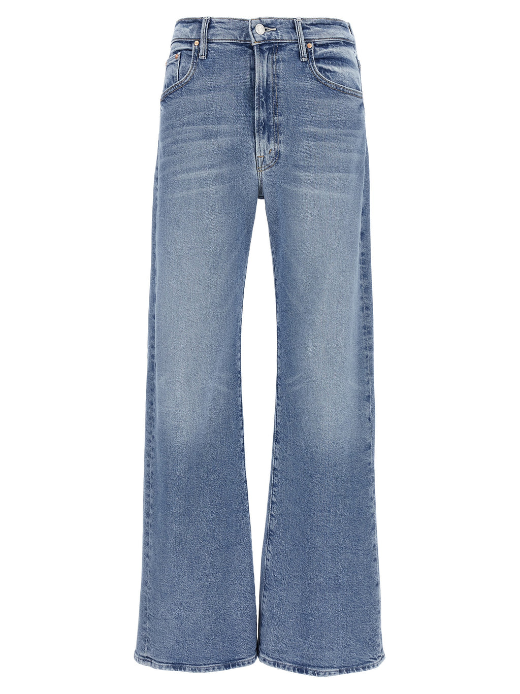 Blaue High-Waist-Jeans aus Baumwolle