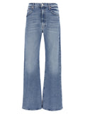 Blaue High-Waist-Jeans aus Baumwolle
