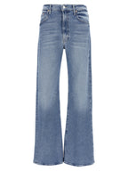 Blaue High-Waist-Jeans aus Baumwolle