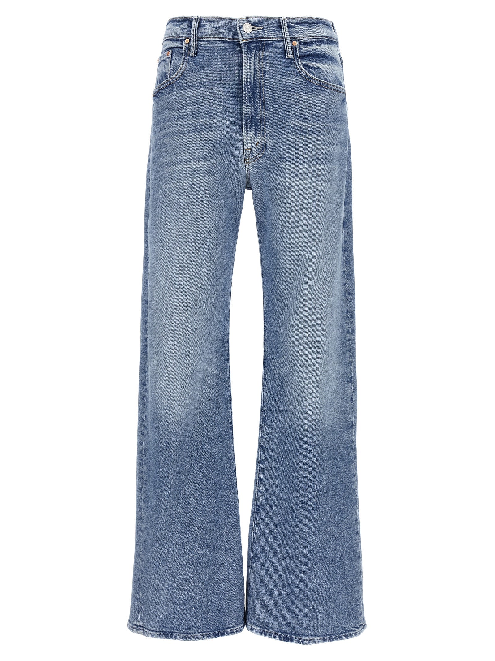 Blaue High-Waist-Jeans aus Baumwolle
