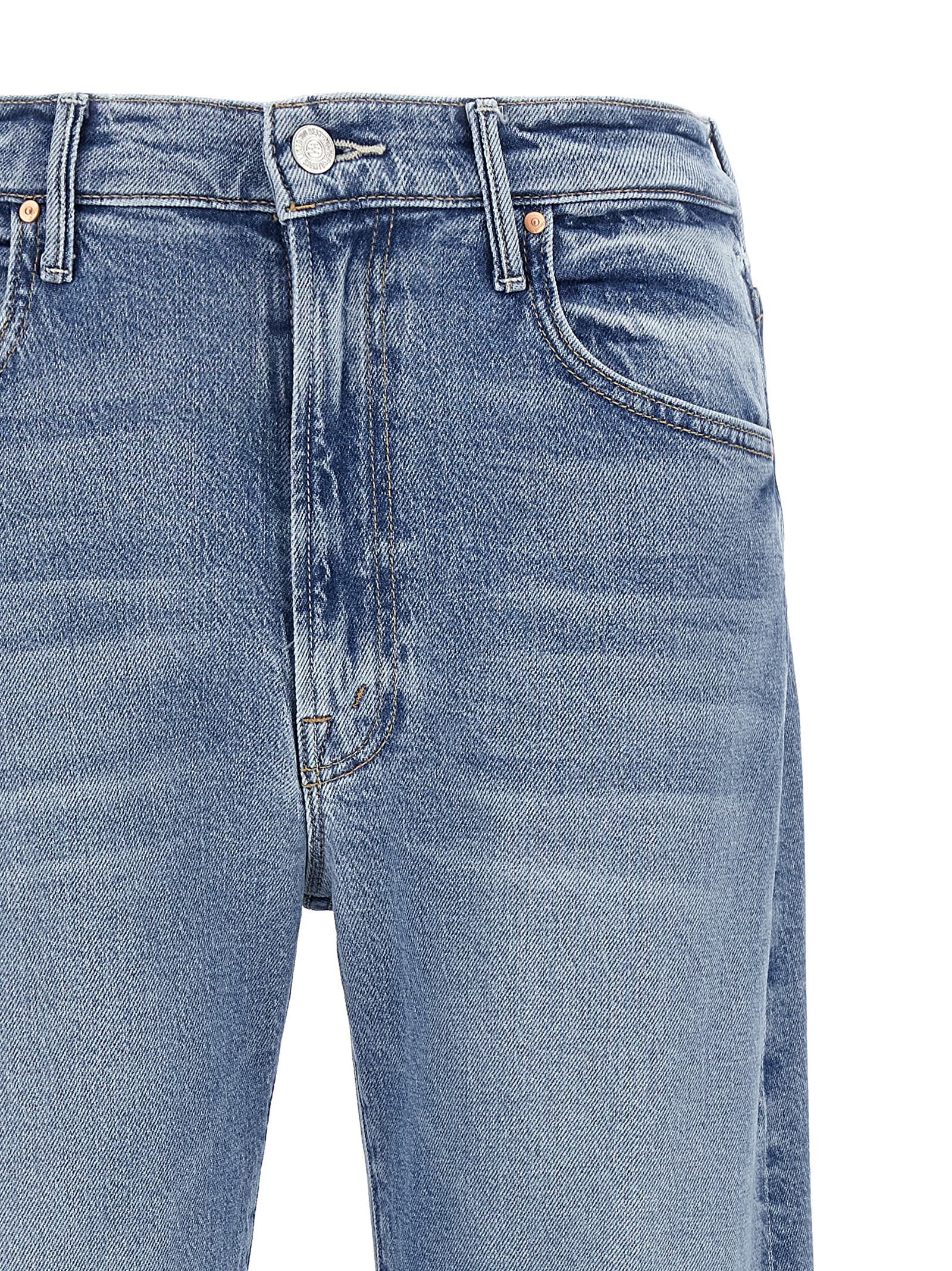 Blaue High-Waist-Jeans aus Baumwolle
