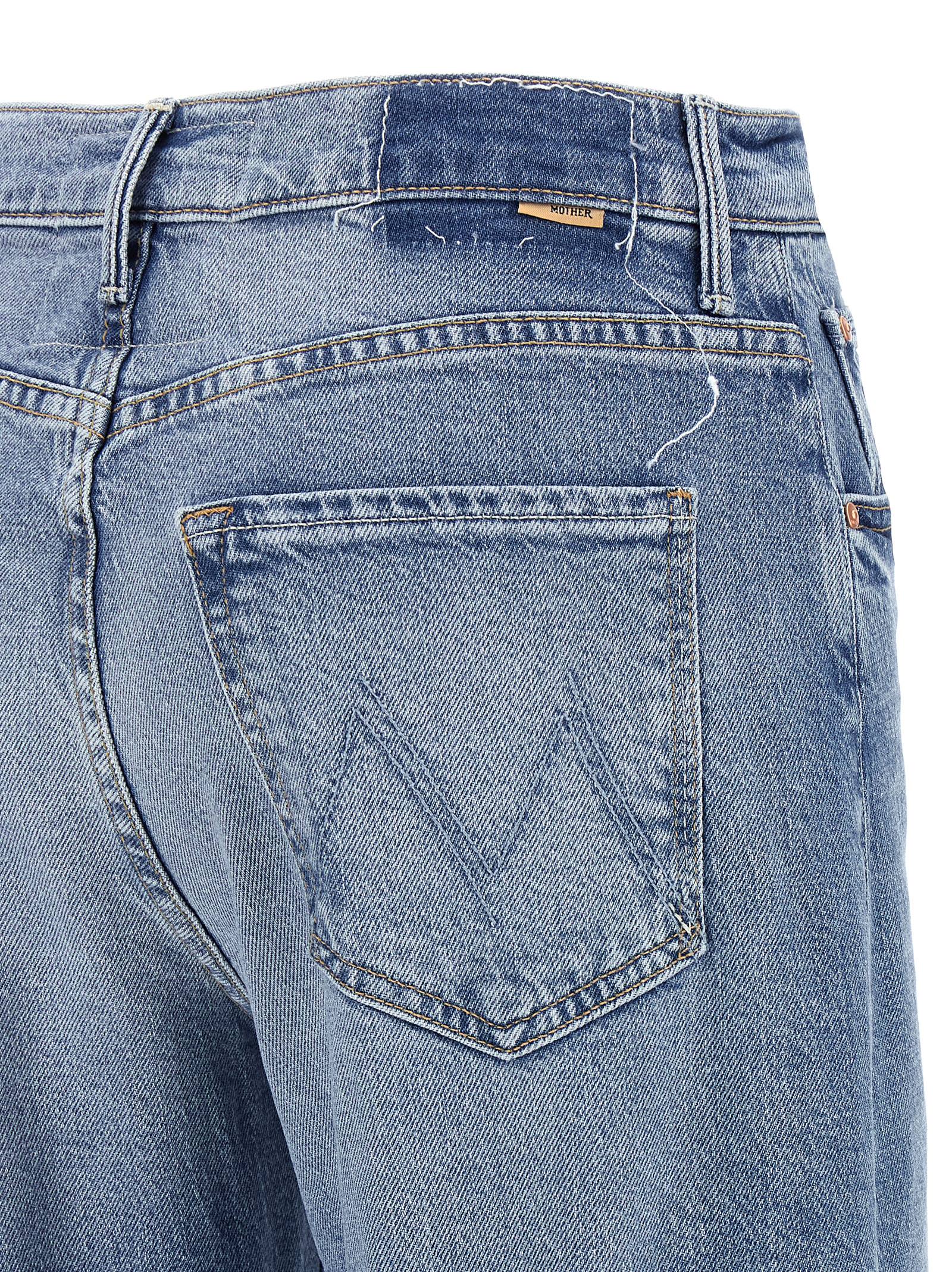 Blaue High-Waist-Jeans aus Baumwolle