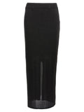 Black Polyester Mini Skirt
