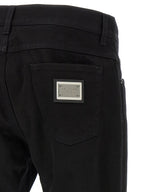 Dolce & Gabbana Black Cotton Straight-Leg Jeans