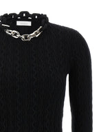 Paco Rabanne Black Wool Cardigan