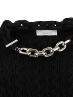Paco Rabanne Black Wool Cardigan