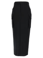 Rick Owens Black Wool Midi Skirt