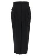 Rick Owens Black Wool Midi Skirt