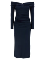 Carolina Herrera Blue Marabou Midi Dress