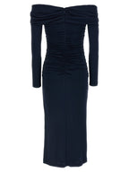 Carolina Herrera Blue Marabou Midi Dress