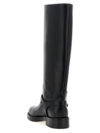Elisabetta Franchi Black Calfskin Over The Knee