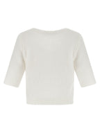 Alessandra Rich White Wool Cardigan