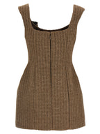 Giuseppe Di Morabito Brown Marabou Short Dress