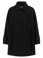 Alberto Biani Black Virgin Wool Coat