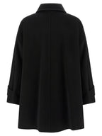 Alberto Biani Black Virgin Wool Coat