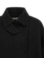 Alberto Biani Black Virgin Wool Coat