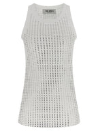The Attico White Cotton Sleeveles T-Shirt