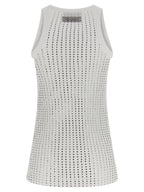 The Attico White Cotton Sleeveles T-Shirt