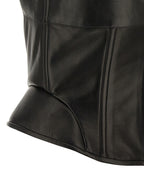 Ermanno Scervino Black Lamb Leather Tank Tops